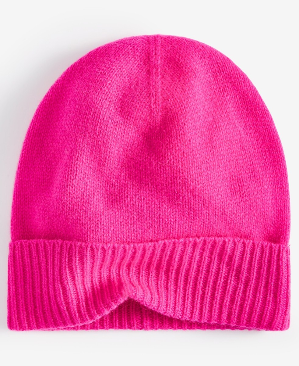 Charter Club 100% Cashmere Cuffed Beanie Hat Pink Flame One  display picture 1