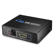 Full HD HDMI Splitter 1X2 2 Port Hub Repeater Amplifier v1.4 3D 1080p 1 In 2 Out