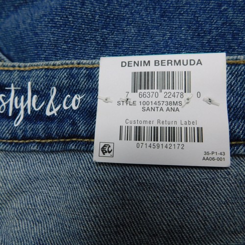 Style & Co High Rise Frayed Hem Ripped Denim Bermuda Shorts 16, Santa Ana #8052 - Picture 7 of 9