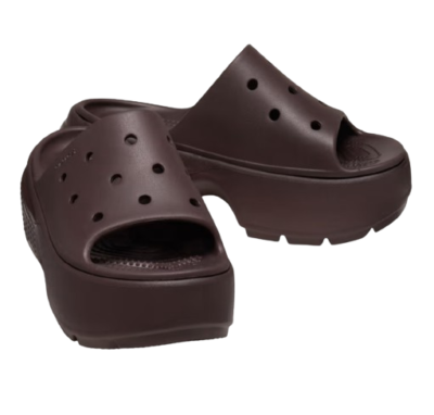 Crocs Women's Stomp Slide Mocha Pink Tweed Black Chalk 209346