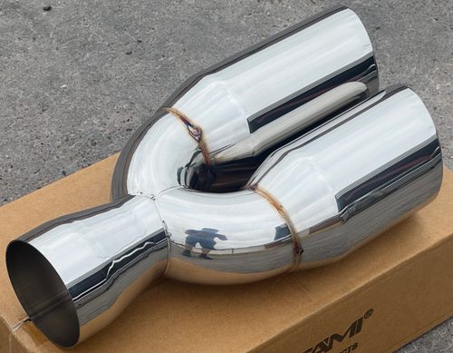 NETAMI 1637CP EXHAUST TIP 3" X 3.5" X 13.5" SIDE WAY ANGLE HARLEY - NO LOGO - Picture 2 of 6