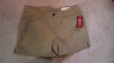 Women Faded Glory Stretch Arctic Tan Chino Short*Inseam 4.5''Choose Size FREESHIP