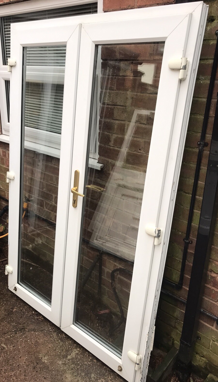 White Upvc French doors eBay
