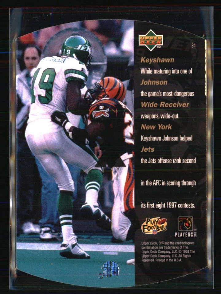 Keyshawn Johnson 1998 SPx #31 Football Card - Image 2 of 2