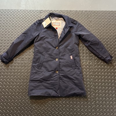 Hunter Stacy Trench Rain Coat Navy Blue Women s Size Small - NO BELT