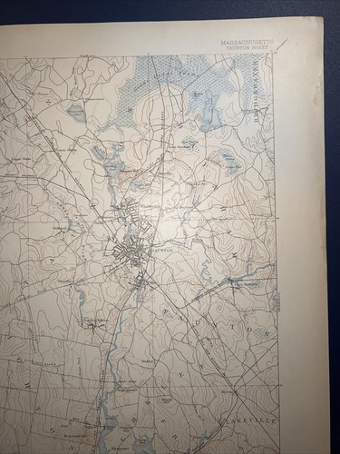 1910 USGS topo map Taunton Quadrangle Massachusetts Fall River Rehoboth Assonet - 第 5/6 張圖片