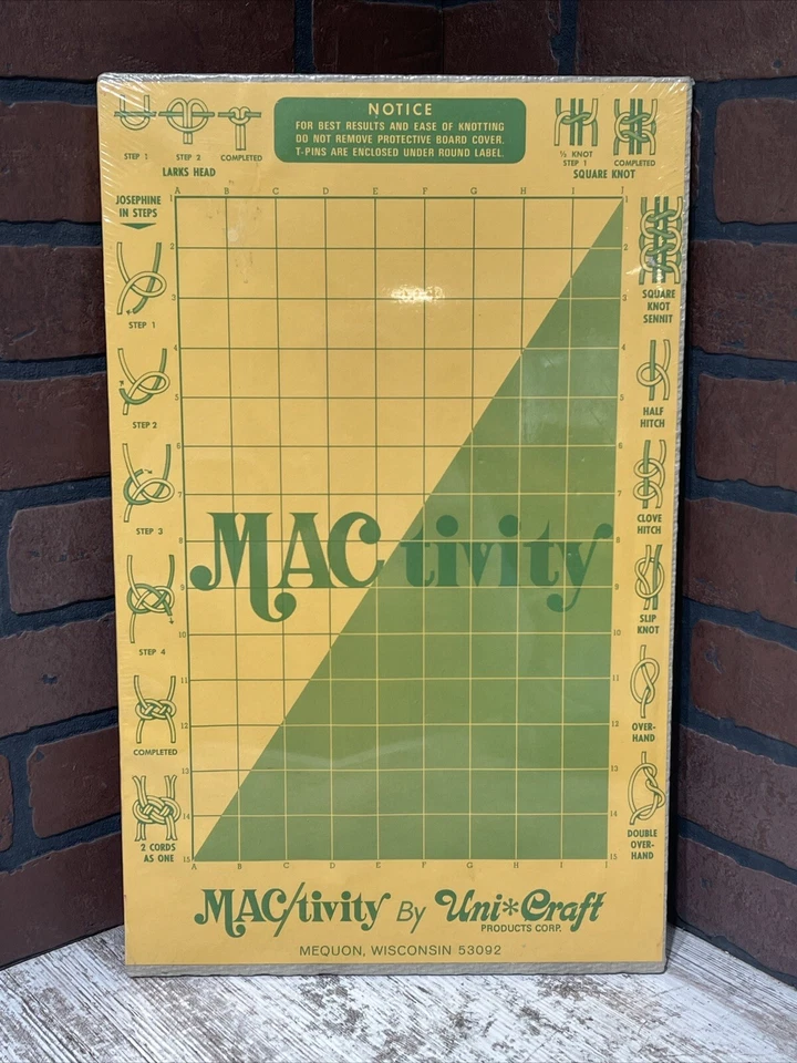 Vintage New Macrame Work Board & T-Pins MAC/tivity Uni Craft Sealed 12”x19” - Image 3 of 4