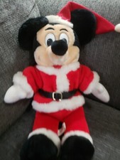 Vintage Disneyland Walt Disney World Santa Claus Mickey Mouse 14" Plush Toy   