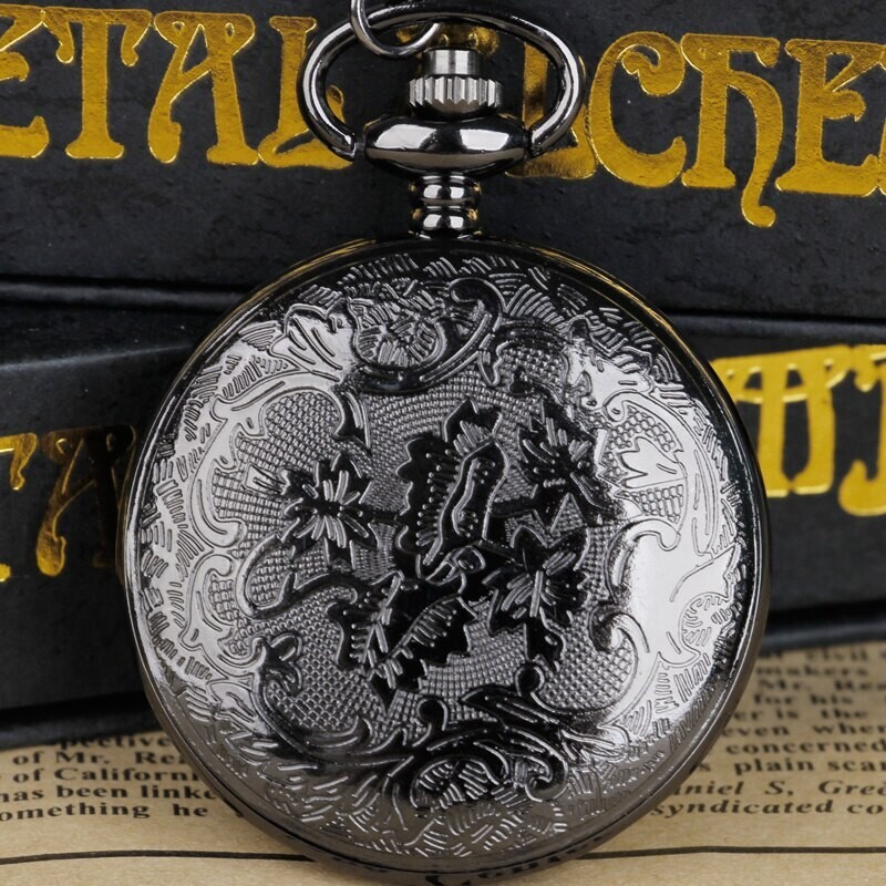 Montre De Poche Vintage Gousset à Quartz Avec Chaîne - Style Steampunk - Cadeau Homme