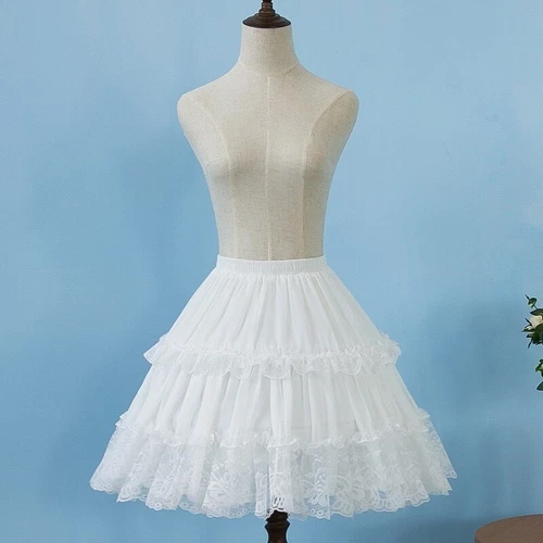 Damen Rüschen Lolita Rock Petticoat Reifrock Unterrock Spitze Cosplay Tüll süß - Bild 11 von 14