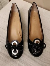 BIJOU By AJ Valenci 381194 Pastel Black Slip On Kitten Heels Pump Womens 6.5W