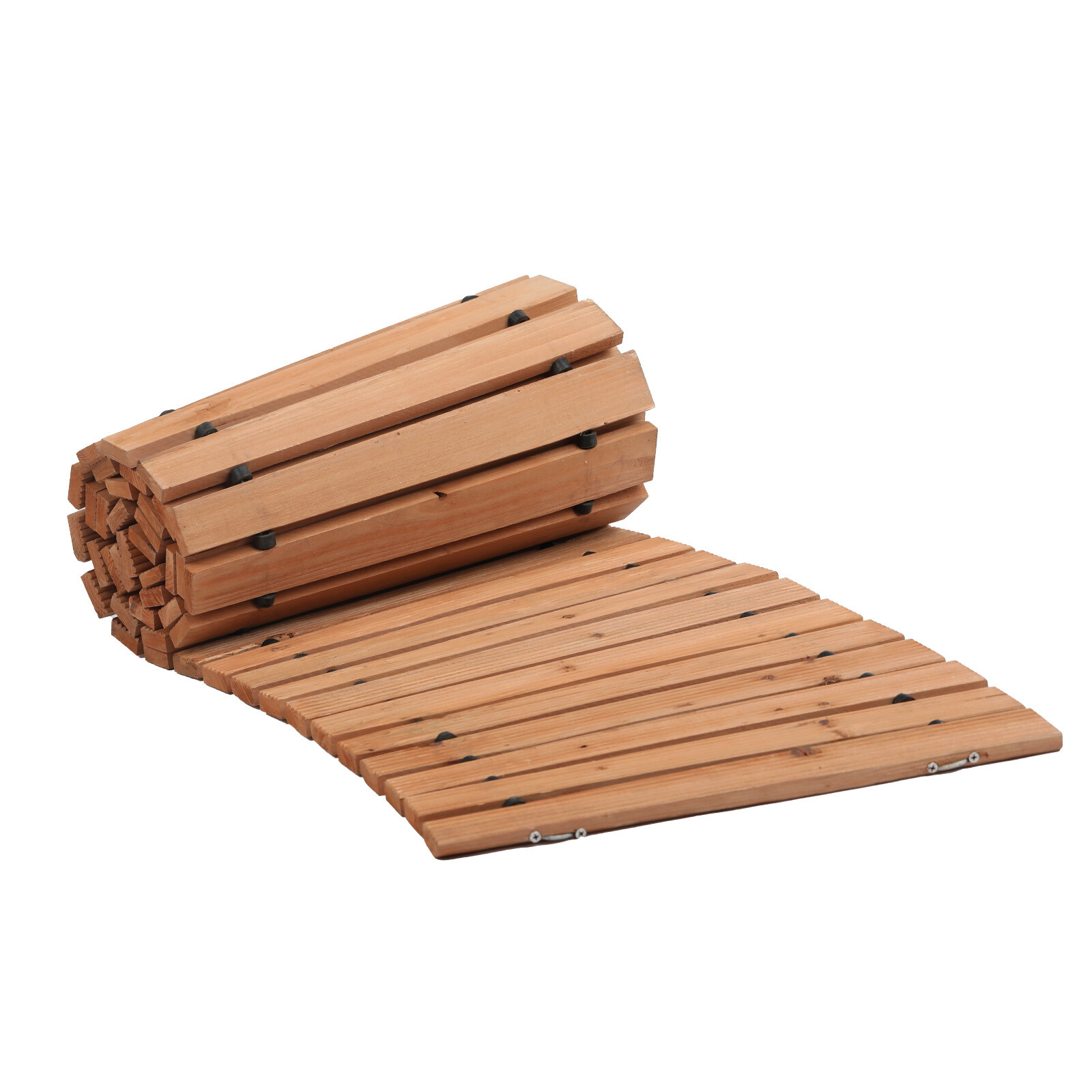 8 ft L x 17 in W Curved Wooden Garden Pathway Roll Out Garden Walkway ...