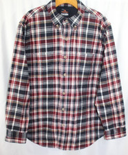 Ridgecut Toughwear Mens Red Blue Plaid Heavyweight Button Down Shirt L