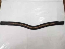 New Golden 6 MM Clean Crystal Horse Bridle Leather Browband All Size Available.