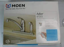 Adler Single-Handle Low Arc Standard Kitchen Faucet with Side Sprayer in Chrome
