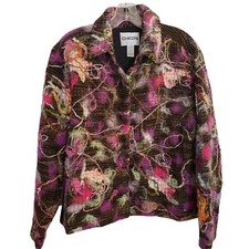 Chico's Womens Button Front Wool Blend Lined Jacket Size 2 Large