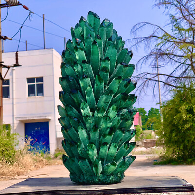 27.28LB New Find green PhantomQuartz Crystal Cluster MineralSpecimen