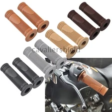 5 Color Retro Vintage Rubber 7/8'' 22mm Handlebar Hand Grip Fit For Honda Harley