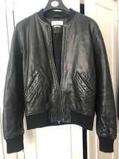 ◾️isabel Marant Etoile Leather Bomber Jacket Black Size Fr 34 Uk6 $960