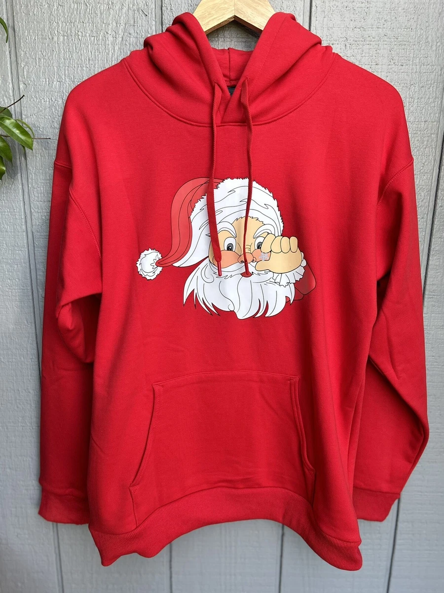 THE GYM PEOPLE Santa Pullover Hoodie Loose fit Heavyweight Ultra Soft Fleece  LG