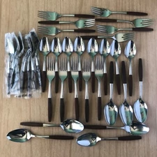 Mid Century Ekco ETERNA CAMEO Stainless Flatware JAPAN Spoons & Forks *34 PIECES