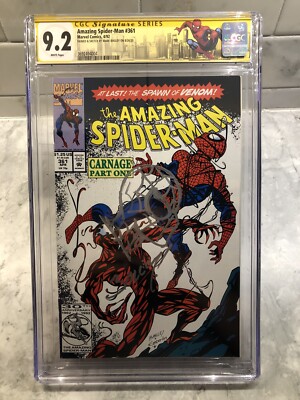 Amazing Spider-Man 361🔥1st Carnage🔥CGC SS 9.2🔥Remarque Sketched
