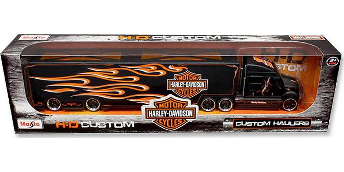 Maisto 1:24 Harley Davidson Custom 2023 Toyota Tacoma – Modellino Pressofuso Arancione/Nero, Porte Apribili, Collezione - 3