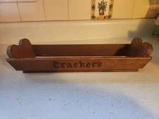 Wooden Handcrafted Cracker Basket Kitchen Server Chicken/Heart Sides-Signed 1981