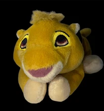 Walt Disney World The Lion King Plush Simba Cub Bean Bag Animal Laying Paw Stamp