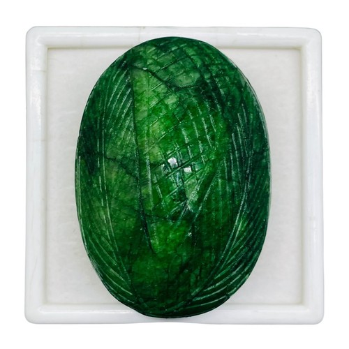 446.75 Cts Natural Carved Emerald Stunning Green Rare Huge Magnificent Gemstone - Picture 9 of 10
