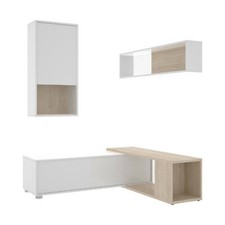 Parete attrezzata Legnone, Set da soggiorno modulare ad angolo, 230x41h180 cm
