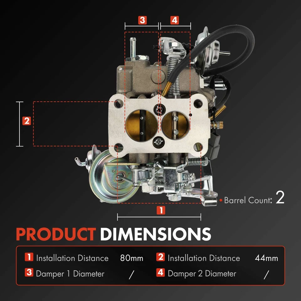 Carburador de 2 barriles para Toyota 2E Corolla 1985-1999 Tercel Starlet 2110011190 Foto 2 de 4