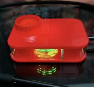 Portable Hookah Set W/ LED Light Square Box Acrylic Hookah Shisha w/ Bowl Red