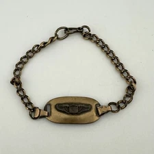 Vtg WW2 US Army Air Corps Pilot Wings Gold Filled  Sweetheart Bracelet 10K GF