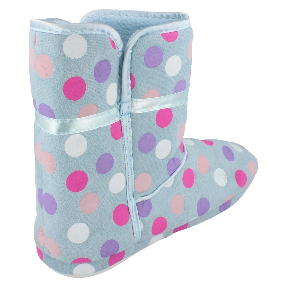 Mujer X2019 Textil Azul/Múltiple de Lunares Pantuflas Por Spot On Venta - Imagen 4 de 4