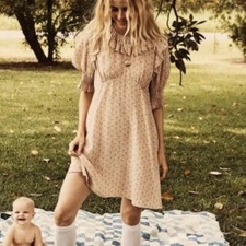 New DOEN Rare Peach Baudoin Floral Silk Dress Bought From Net A Porter