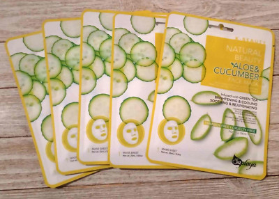 5 pc. K Beauty Aloe & Cucumber Face Masks 