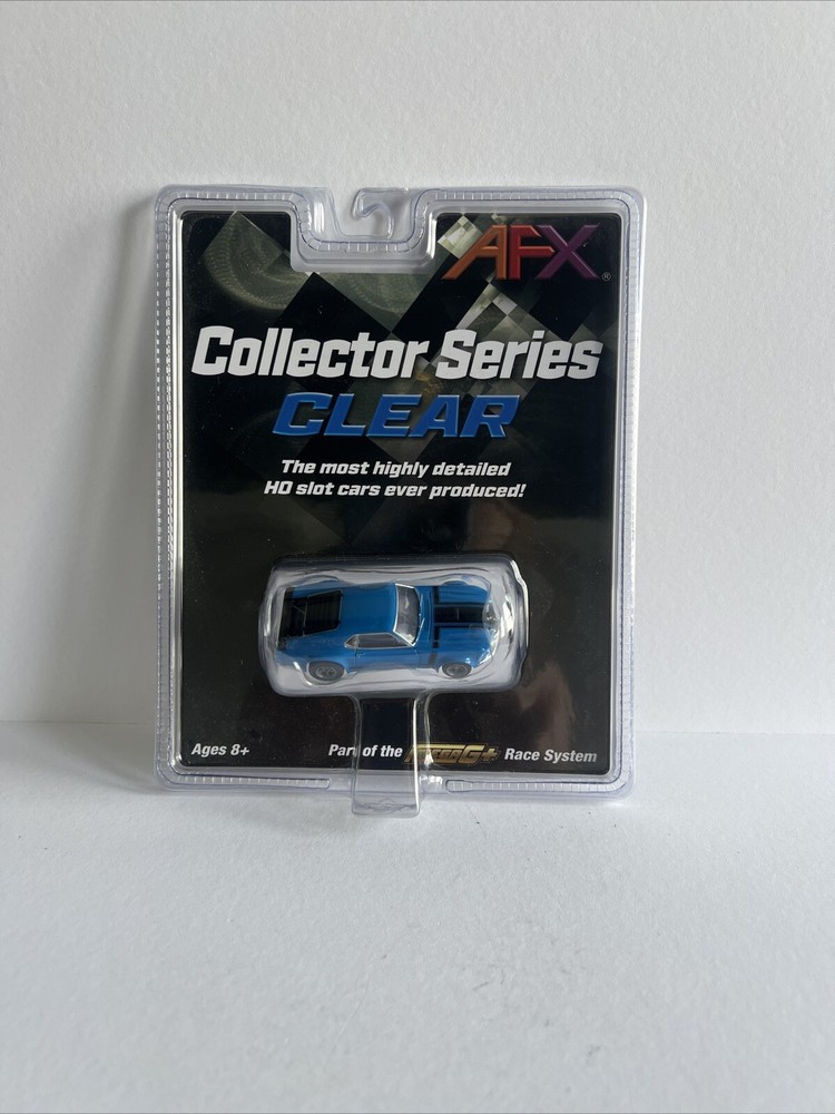 AFX Mega G Race System Clear Blue Mustang Slot Car NIB