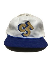 Vintage Cincinnati Ohio Blue & White Corduroy SnapBack Trucker Made In USA Hat