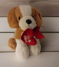Dan Dee Collection Brown White Heart Dog Stuffed Plush Be mine Valentines 2011