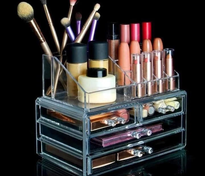 Cosmetic Organizer Makeup Acrylic Jewelry Drawer Storage Box Display Case