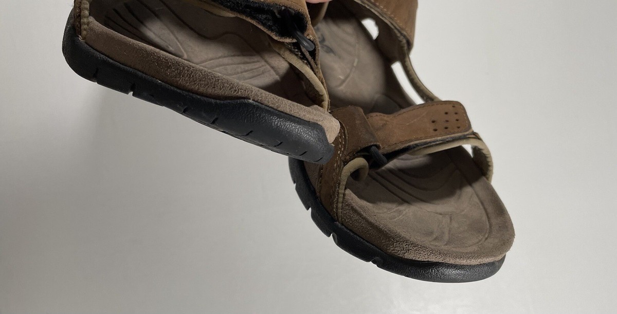 Teva Brown Leather Hiking Sandals Size 8 Mens Fossil Canyon 