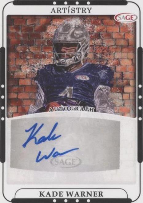 2023 SAGE Artistry - Autographs Kade Warner #ART-KW (AU, RC) for sale ...