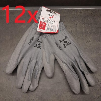 12 Paar Schuller Eh´klar Handschuhe Nylon grau cat 2 EN388  ** XL oder 10 *