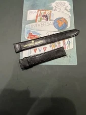 [ 705] black vintage Universal Geneve 17mm strap 1960s, Grain Leather
