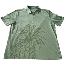Tommy Bahama IslandZone Polo Shirt XL Green Pineapple Graphic Performance Golf