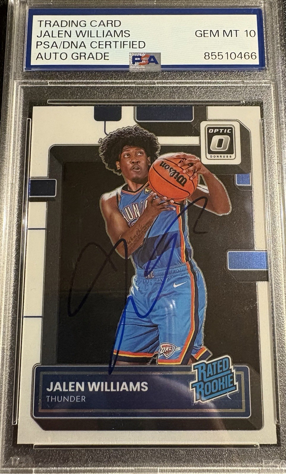 Jalen Williams Signed 2022 Donrus Optic Rated Rookie RC Psa 10 Auto 235