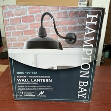 NEW Hampton Bay Lighting 1-Light Black Outdoor Barn Wall Lantern(KHC1691A-3)B111