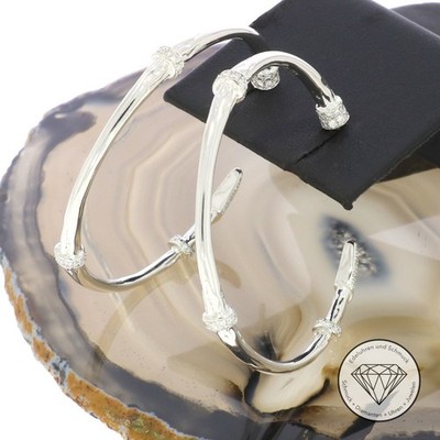Wert 17.780,- Original Kat Florence Brillant Creolen 750 / 18 Kt Weiß Gold xxyy