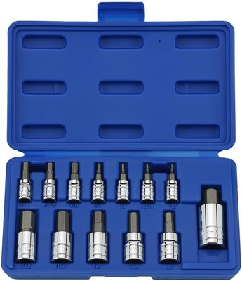 NEIKO 10074A Metric Hex Bit Socket Set | 13-Piece Set | S2 and Cr-V Steel | 1...